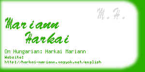 mariann harkai business card